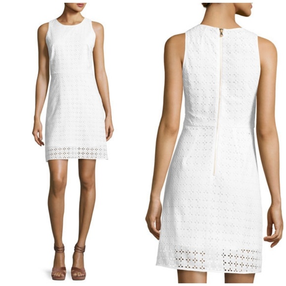 Milly | Dresses | Milly Slim Shift Eyelet Dress White | Poshmark